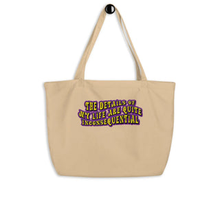 The Details of My Life...Large organic tote bag 