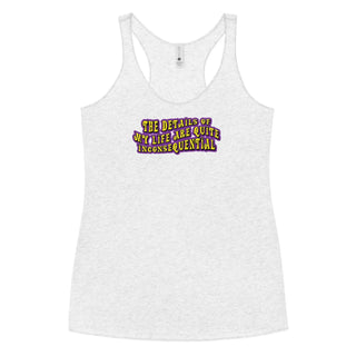 The Details of My Life...Women's Racerback Tank VAWDesigns